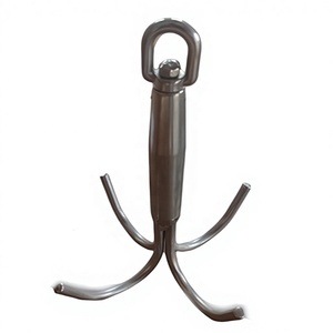 Stainless Steel 316 Marine 4 Prong Grapnel Anchor 1 KG(2.2LB) Ship <b>Yacht</b> Boat Hardware Accessories Outdoor Grapple Hook - Product Image 2