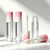 Tubes de gloss à lèvres ronds uniques Jinze rose, logo OEM, tubes de gloss à lèvres vides pour cosmétiques