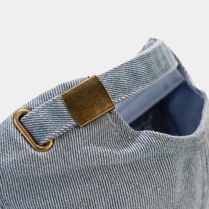 BSCI Factory Meidiney Custom Embroidery Logo Vintage Washed Denim Baseball <strong>Cap</strong>,Plain Jeans <strong>Distressed</strong> Dad Hat - Product Image 3