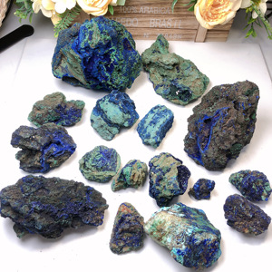 Spécimen minéral naturel <span class=keywords><strong>bleu</strong></span> brut Azurite <span class=keywords><strong>Malachite</strong></span> <span class=keywords><strong>pierre</strong></span> de guérison cristal de Quartz brut pour la décoration - Product Image 1