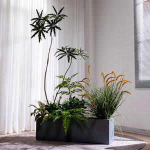 Jardinera Rectangular Grande de 36 Pulgadas con Plantas Tropicales Artificiales, Planta Artificial de Ave del Paraíso en Maceta para Decoración de Oficina o Patio - Product Image 4