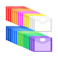 Enveloppes en PVC 10 couleurs Classeurs en plastique avec étiquettes de documents transparentes Format A4 Porte-étiquettes de poche Sac à documents