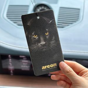 Deodorante per auto in carta personalizzata a lunga durata <span class=keywords><strong>profumo</strong></span> fresco pantera nera Design profumi di lusso appeso deodorante <span class=keywords><strong>profumo</strong></span> per auto - Product Image 1