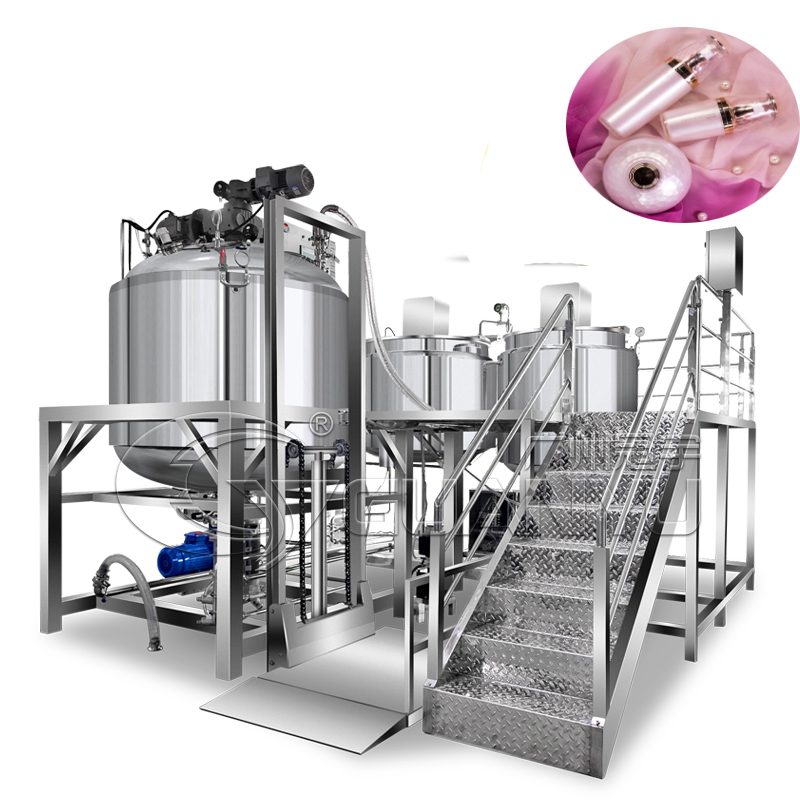 GY 2000L Fixed Type Hair Gel High Shear Homogenizer Cosmetic Vacuum Emulsifier Mixer Machine