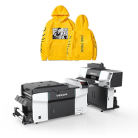 2024 baru 9 warna Transfer Dtf neon Dtf Printer 60cm 4 kepala dengan bubuk Shaker dan Pengering
