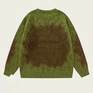 Suéter Personalizado con Degradado Ombre, Estilo Mohair, Cuello Redondo, Unisex, Oversize, Tejido Suave y Esponjoso, Estilo Urbano - Product Image 2