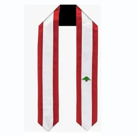 अंतर्राष्ट्रीय छात्रों के लिए उच्च गुणवत्ता वाला ग्रेजुएशन स्टोल सैश लेबनान ध्वज ग्रेजुएशन देश ध्वज ग्रेजुएशन स्टोल