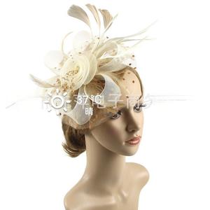Flower Mesh Ribbons Feathers on a <strong>Headband</strong> and a Clip Tea Party Headwear for Girls and Women <strong>Fascinators</strong> Hat - Product Image 2
