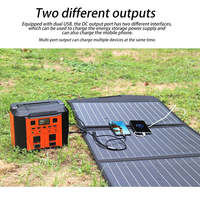 Estación de Energía Portátil Negra de 100W, Batería de Iones de Litio, Silicio Monocristalino, Salida de CA de Onda Sinusoidal Pura, Cargador Solar MPPT para Automóvil