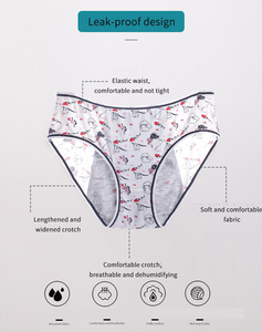 Braguitas Menstruales de Cintura Media-Alta, Coloridas, de 3 Capas, para Adolescentes y Jóvenes - Product Image 2