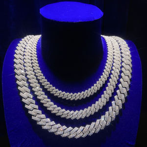 Hip Hop Bling Big 20mm Iced Out vergoldete Zinken 5a Zirkon Diamant 3 Reihen kubanische Glieder kette Halsketten für Männer - Product Image 5