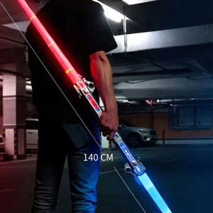 Espada Láser de Juguete de Plástico Ecológico Retráctil con Sonido y Luces Intermitentes USB de 24 LED, Venta Caliente 2024, para Niños, Sable de Luz Giratorio - Product Image 4