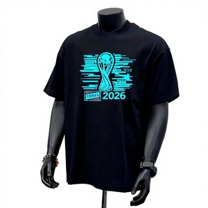Camiseta de Algodón Personalizada con el Logotipo del Campeonato Mundial de Fútbol 2026, Regalo Promocional para Fanáticos del Fútbol, Camiseta Informal a la Moda - Product Image 1