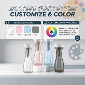 Nouvelle carafe filtrante à <span class=keywords><strong>eau</strong></span> en verre minéral 2026 avec charbon actif pour éliminer le chlore, idéale pour la maison et les camping-cars - Product Image 2