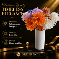 Fleurs artificielles en soie de chrysanthème, boule de flamme décorative pour mariage, fête des mères, Noël, remise de diplôme, décoration de maison et d'hôtel