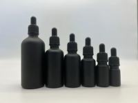Flacons en verre avec pipette compte-gouttes en silicone noir mat, en caoutchouc nitrile, en verre, 5 ml, 10 ml, 15 ml, 30 ml, 60 ml, 120 ml