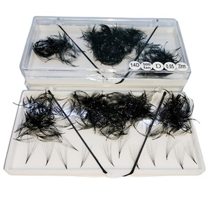 Extensiones de Pestañas Pre-fabricadas 14D de Pelo Sintético Suave y Liso, Volumen Completo, Fáciles de Aplicar, Caja de 500 Fans, Distribución Uniforme, Belleza - Product Image 1