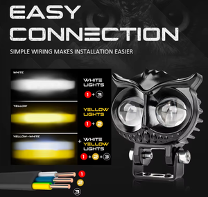 Hệ thống đèn chiếu sáng xe máy thiết kế hình cú mèo 4 đèn LED Zdo1, đèn sương mù, đèn pha phụ 4X4 - Product Image 3