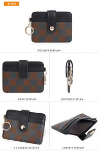 Tarjetero Personalizado con Diseño a Cuadros, Llavero, Porta Tarjetas de Lujo, Mini Cartera para Chicas - Product Image 2