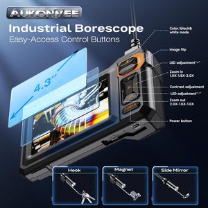 Cámara de Inspección Boroscópica 1920P HD con Pantalla de 4.3'', Resistente al Agua IP67, Batería de Litio, Cable Semirrígido de 16.5 Pies, Lente Única - Product Image 2