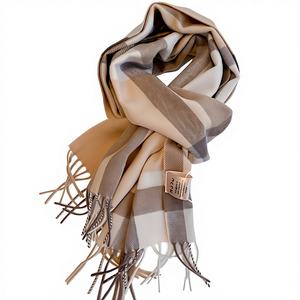 Écharpes en cachemire à motif à carreaux de haute qualité pour l'hiver, châles 100% laine, écharpes longues et chaudes en laine pour femmes - Product Image 5