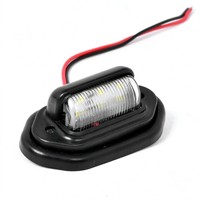 Éclairage de plaque d'immatriculation LED, chrome noir, base ovale, blanc, 12V 24V, camion, remorque, fourgonnette, camping-car, caravane, étanche