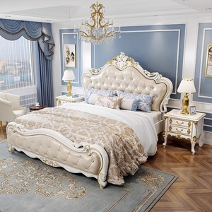 Ensemble de Chambre à Coucher Style Européen Classique King Size Personnalisé – Nouveaux Produits Hôteliers en Bois Sculpté pour Villas - Product Image 5