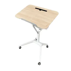 Hot Sale Stehender Laptop-Schreibtisch Mobile Hydraulische verstellbare Tisch halterung Speech Desk Conversion Table With Wheels