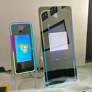 Kiosque photomaton miroir magique en forme d'arc UNIV, support pour iPad et appareil photo, impression instantanée, modèle 15,6 pouces, verre trempé métallique, utilisation en fête - Product Image 1