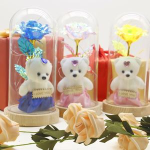 Regalo Romántico para el Día de San Valentín 2025, Lámpara de Noche con Cubierta de Vidrio, Muñeca Decorativa Elegante para Mesa, Artesanía en Vidrio - Product Image 3