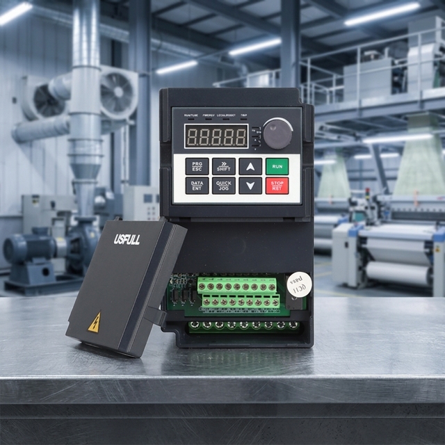 USFULL 220V/380V 750W AC VFD Inverter Single Phase Vector Control IP20 Industrial Motor Drive