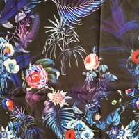 Tissu en Chiffon Satiné Imprimé Personnalisé, Tissu en Chiffon Floral Imprimé, Tissu pour Vêtements à Impression Numérique Personnalisée, MOQ 60 Yards