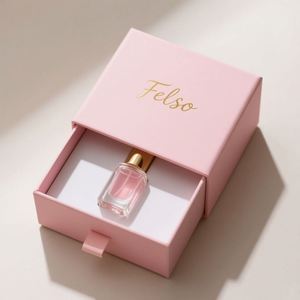 Boîte cadeau de luxe personnalisée avec logo, emballage à tiroir, design coulissant, impression en relief pour petits bijoux, parfums, boîte en carton rigide - Product Image 3