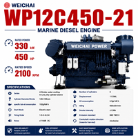 Original SCDC Weichai WP12 Serie Bootsmotor 330kW 450PS 2100U/min Schiffsdieselmotor WP12C450-21 für Fischerboote mit CCS