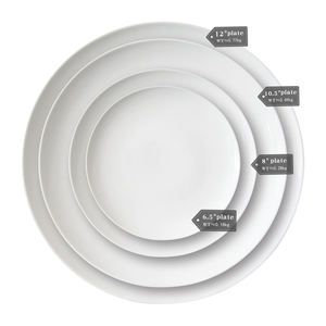 Venta al por mayor 2024 de porcelana blanca personalizada de cerámica para restaurante platos de <span class=keywords><strong>desierto</strong></span> forma redonda turca <span class=keywords><strong>China</strong></span> técnica de grabado uso alimentario - Product Image 1