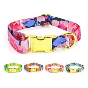 Collier pour chien avec logo personnalisé, motif géométrique, fermeture à boucle en polyester réglable, style moderne pour chiens, toutes saisons - Product Image 2