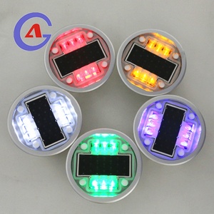 Marcadores de Pavimento Solares Reflectantes e Impermeables, Tachuelas Solares de 2 Vías, Ojos de Gato para Seguridad Vial, Tachuelas Solares LED para Carreteras - Product Image 1