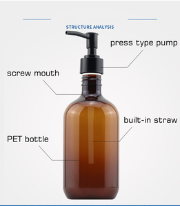 Botella de plástico PET de 500ml y 300ml al por mayor con bomba para loción jabón corporal champú - Product Image 6
