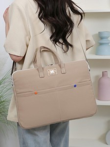 กระเป๋าใส่แล็ปท็อปแบบกันน้ำสีพื้นทนทานจากอ็อกซ์ฟอร์ด พร้อมช่องเก็บของแบบพกพาสำหรับแท็บเล็ตและคีย์บอร์ด มีซิป - Product Image 5