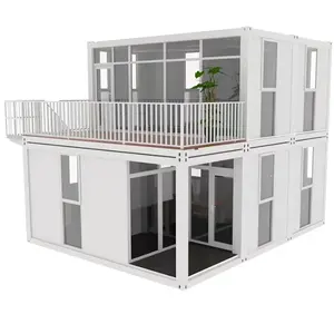 现代设计销售航运小折叠家庭双层建筑4卧室平包装可扩展可折叠集装箱房