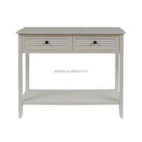 Console en bois massif antique avec 2 tiroirs, élégante table de rangement pour entrée, salon, appartement et hôtel