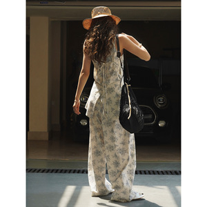 Novedad de verano, estilo de moda <span class=keywords><strong>parisina</strong></span>, estampado de plantas, línea A Micro, tirantes con cordones, Top reductor de edad a la moda para mujer - Product Image 3