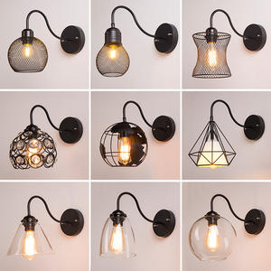 Lámpara de pared de doble cabeza de cristal para Loft Vintage moderna, lámparas Edison de estilo rural, lámparas de pared de bola de cristal Retro de arte del hierro - Product Image 2