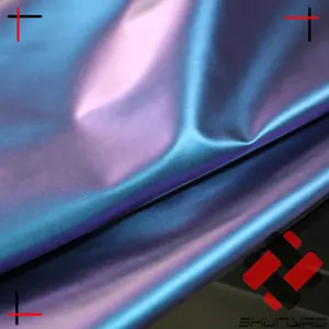 2 Tone Chameleon Waterproof Paper Coating PU Fabric For Jacket