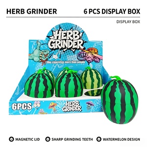 4Parts Green <b>Herb</b> Grinder with Watermelon 6pcs/Display <b>Box</b> Metal Tobacco Grinder Smoke Shop Accessories - Product Image 1