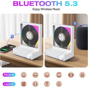<span class=keywords><strong>Lecteur</strong></span> <span class=keywords><strong>CD</strong></span> portable rétro <span class=keywords><strong>Bluetooth</strong></span> 5.3 avec haut-parleur HiFi et batterie rechargeable 4000 mAh, <span class=keywords><strong>lecteur</strong></span> de musique avec télécommande pour la maison - Product Image 5