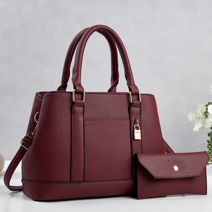 Sac fourre-tout rectangulaire imperméable de couleur unie pour femme avec fermeture éclair, décoration de verrouillage, petit portefeuille et design portable - Product Image 6