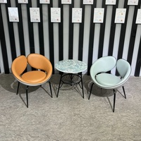 Chaise de salle à manger moderne convertible en métal écologique pour la maison, le salon, la chambre, le balcon - Loisirs café/thé et lait