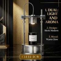 Lampe de table aromathérapeutique industrielle en acier inoxydable, diffuseur de parfum, lumière LED, base E27 pour la décoration de la chambre