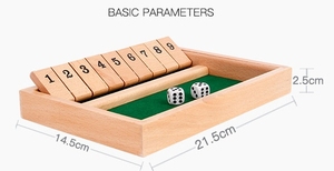 Juego de Mesa Clásico: Shut the Box, Versión de Mesa, Popular en Bares, Juego de Dados Matemático - Product Image 6